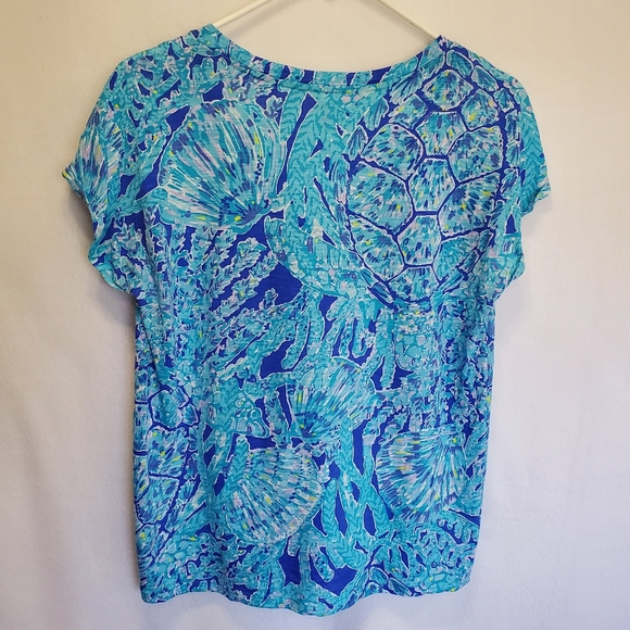 Lilly Pulitzer Daley Tee Xsmall Oversized Tortuga Time Turtles Beach Preppy M - Picture 4 of 15